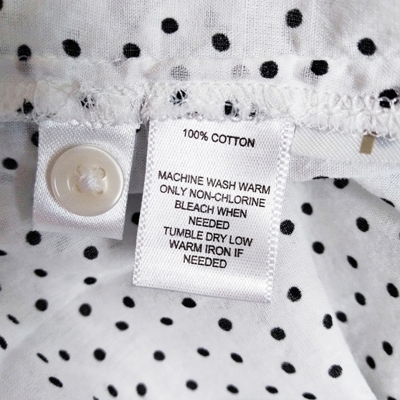 LOFT Cotton Button Down Shirt Polka Dots Medium - Picture 8 of 8